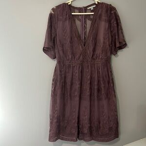 Mauve Lace Detail Dress